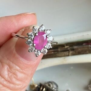 SALE! Beautiful Pink Sapphire Sterling Siver Ring